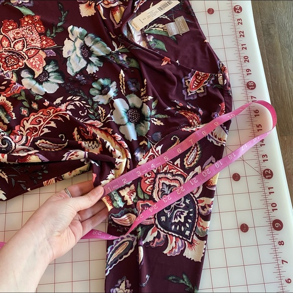 Chico’s size 2 large NWT burgundy maroon purple multi colored floral boho - Picture 5 of 16